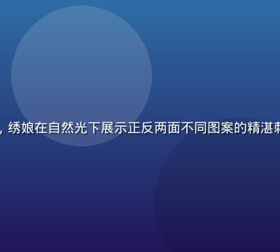 精品大师苏绣双面刺绣团扇，绣娘在自然光下展示正反两面不同图案的精湛刺绣技艺，丝线色彩层次丰富